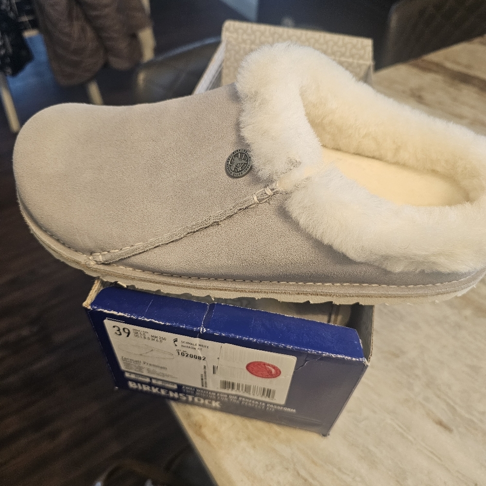 Birkenstock fur slip on